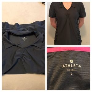 Athleta L athletic polo Top